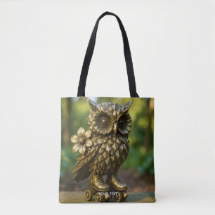 Fantasy Cute Brass Owl Skates Tote Bag