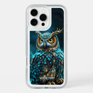 Fantasy Cute Brass Turquoise Owl iPhone 16 Pro Max Case