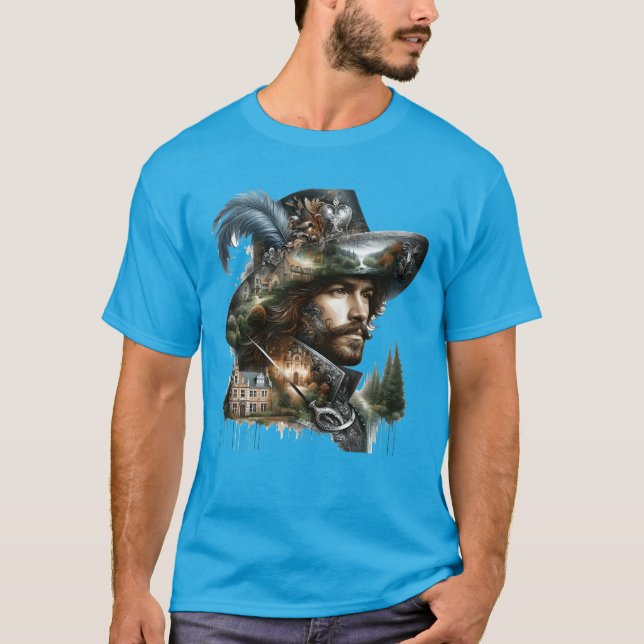 Fantasy Cute Brave French Musketeer T-Shirt (Front)