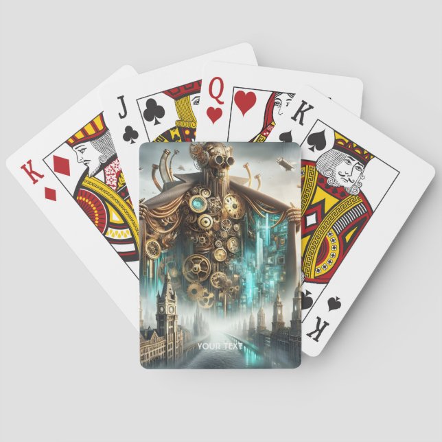 Fantasy Cute Bridge Steampunk Robot Poker Cards