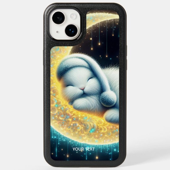 Fantasy Cute Bunny Crescent Moon Otterbox iPhone Case (Back)