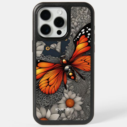 Fantasy Cute Butterfly Filigree Flowers iPhone 15 Pro Max Case