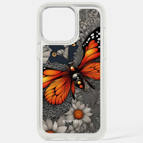Fantasy Cute Butterfly Filigree Flowers iPhone 15 Pro Max Case
