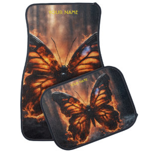 Fantasy Cute Butterfly Fire Forest Car Floor Mat