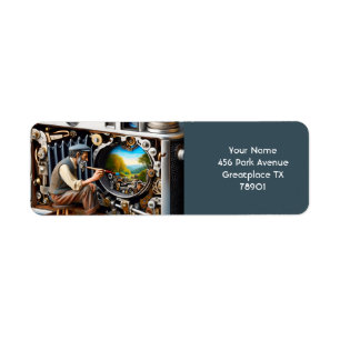 Fantasy Cute Camera Painting Landscape Label