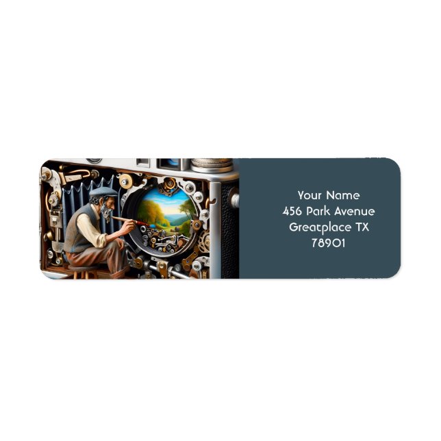 Fantasy Cute Camera Painting Landscape Label (Front)