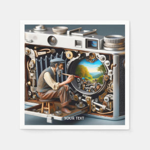 Fantasy Cute Camera Painting Landscape Napkins