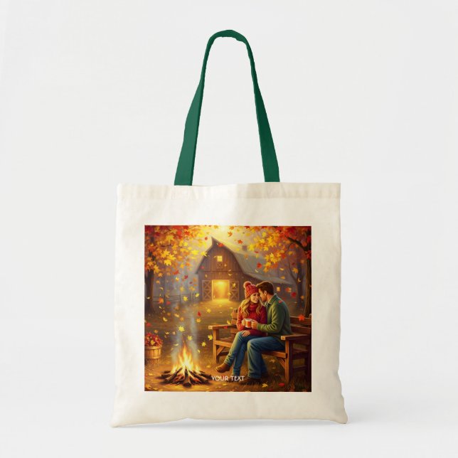 Fantasy Cute  Campfire Date Country Tote Bag (Front)