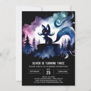 Fantasy Cute Cat Birthday Invitation