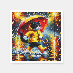 Fantasy Cute Cat Boots Umbrella Napkins