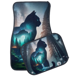 Fantasy Cute Cat Double Exposition Car Floor Mat