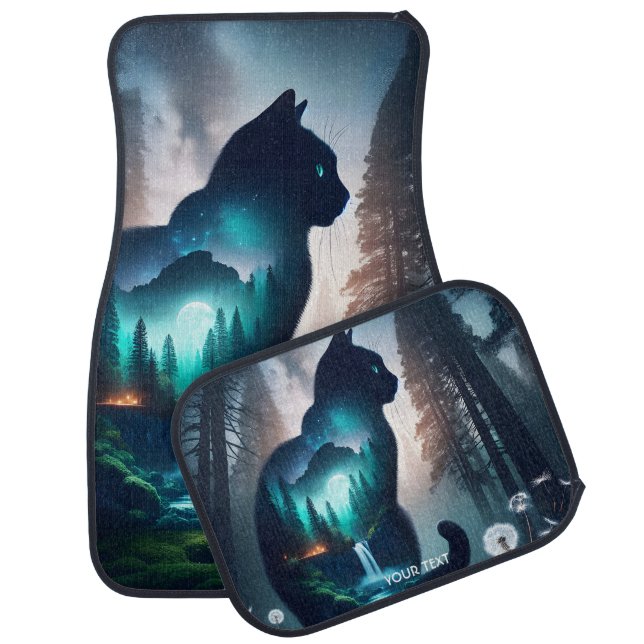 Fantasy Cute Cat Double Exposition Car Floor Mat (Set)