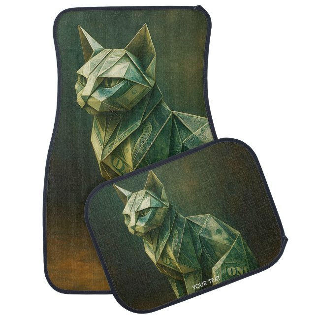 Fantasy Cute Cat Money Origami Car Floor Mat (Set)