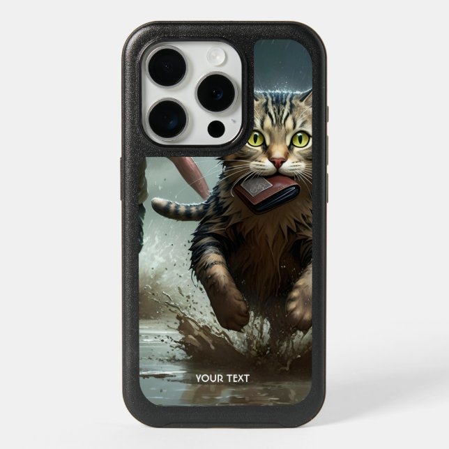 Fantasy Cute Cat Wallet Boy iPhone 15 Pro Case (Back)