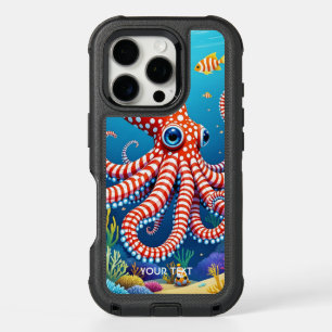 Fantasy Cute Checkered  Octopus Sea iPhone 16 Pro Case