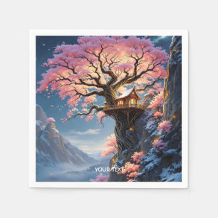 Fantasy Cute Cherry Blossom Tree Napkins
