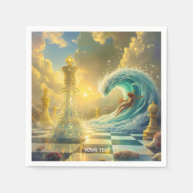 Fantasy Cute Chess Clouds Wave Napkins (Front)
