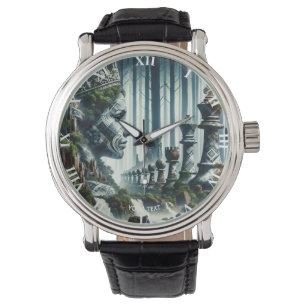 Fantasy Cute Chess Forest Moss Watch