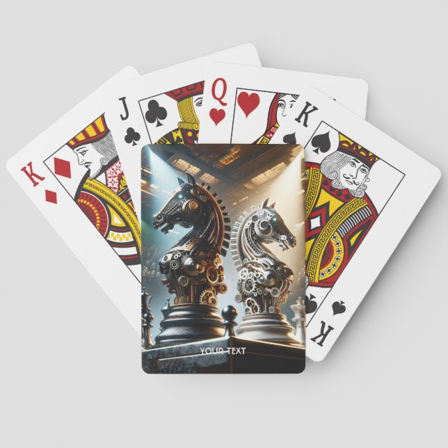 Fantasy Cute Chess Knights Pieces Poker Cards (Back)