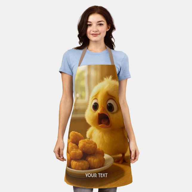Fantasy Cute Chicken Nuggets Baby Apron (Worn)