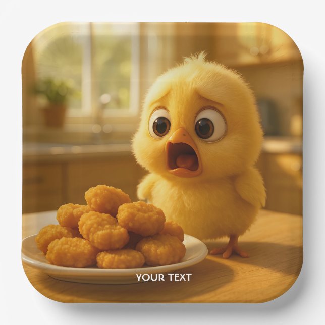 Fantasy Cute Chicken Nuggets Baby Paper Plates (Front)