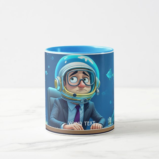 Fantasy Cute Clerk Underwater Helmet Mug (Center)