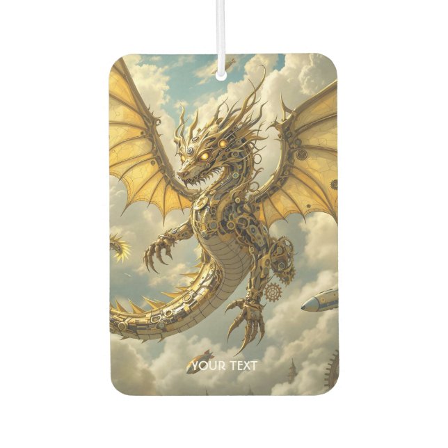 Fantasy Cute Clockwork Dragon Skies Air Freshener (Front)