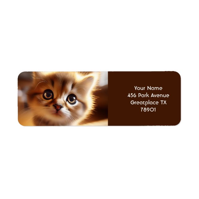 Fantasy Cute Closeup Small Kitten Label (Front)