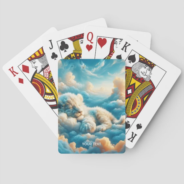 Fantasy Cute  Clouds Baby Lion Poker Cards (Back)