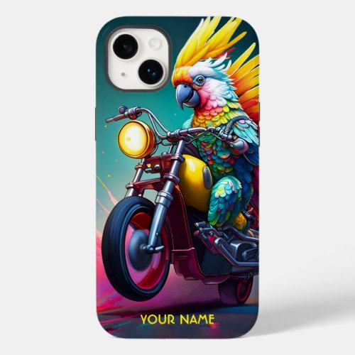 Fantasy Cute Cockatoo Riding Bike Case_Mate iPhone 14 Plus Case