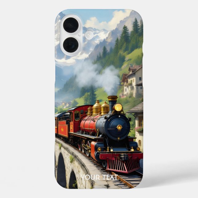 Fantasy Cute Crimson Antique Train Case-Mate iPhone Case (Back)