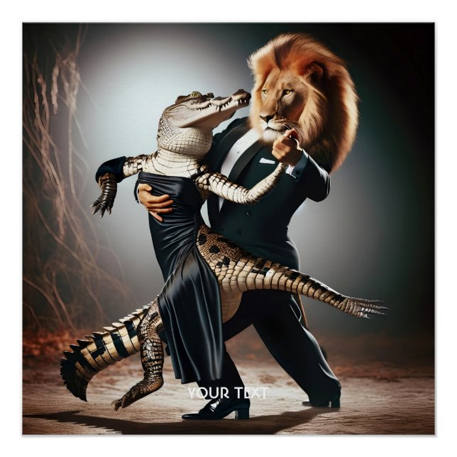 Fantasy Cute Crocodile Lion Tango Poster (Front)