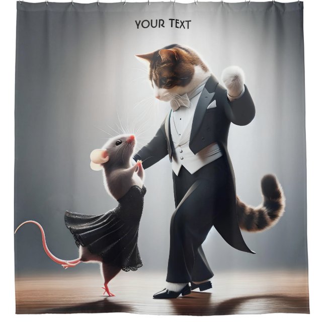 Fantasy Cute Crocodile Lion Tango Shower Curtain (Front)