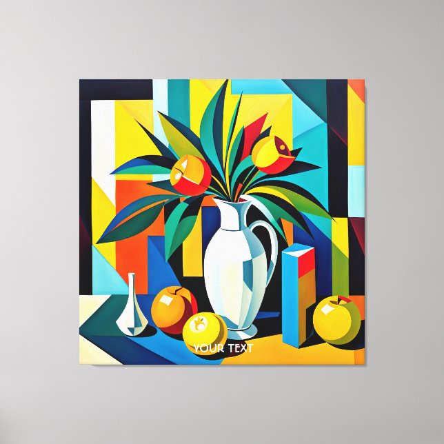 Fantasy Cute Cubist Still Life Canvas Print (Front)