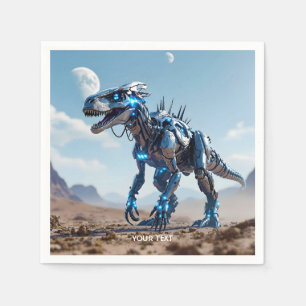Fantasy Cute Cyborg Dinosaur Desert Napkins