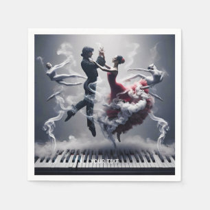 Fantasy Cute Dancer Ballerina Piano Napkins