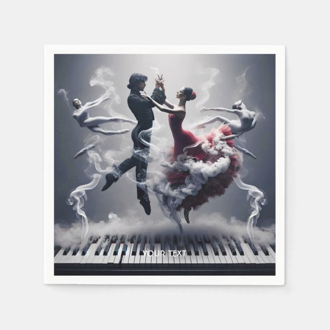 Fantasy Cute Dancer Ballerina Piano Napkins (Front)