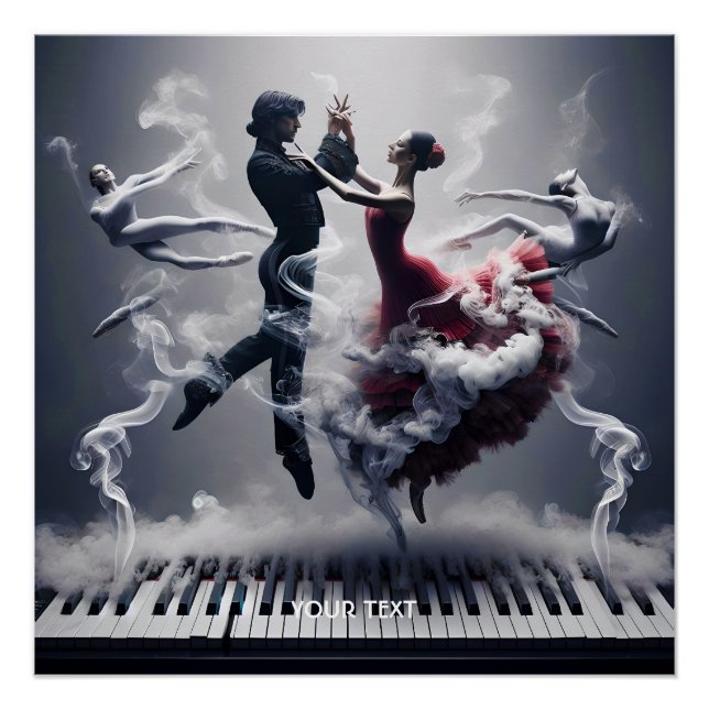 Fantasy Cute Dancer Ballerina Piano Poster (Front)