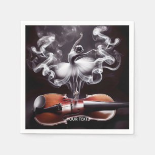 Fantasy Cute Dancing Ballerina  Violin Napkins