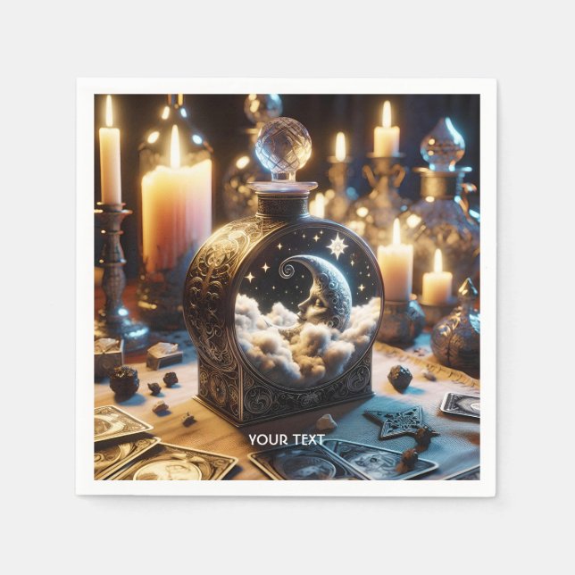 Fantasy Cute Decanter Moon Night Napkins (Front)