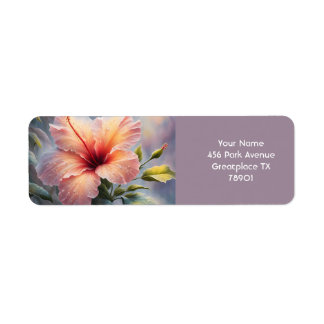 Fantasy Cute Delicate Hibiscus Flower Label