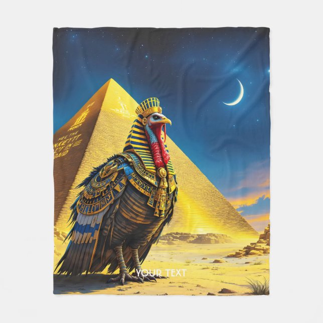 Fantasy Cute Desert Pharaoh Turkey Fleece Blanket (Front)