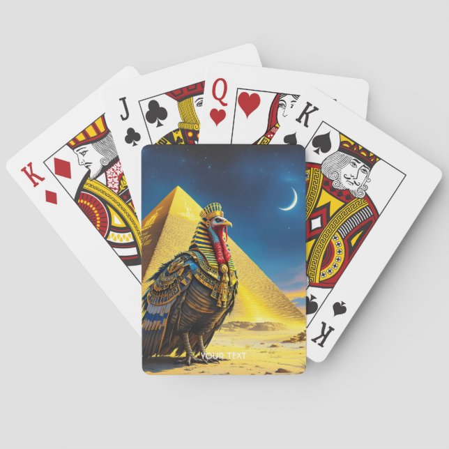 Fantasy Cute Desert Pharaoh Turkey Poker Cards (Back)