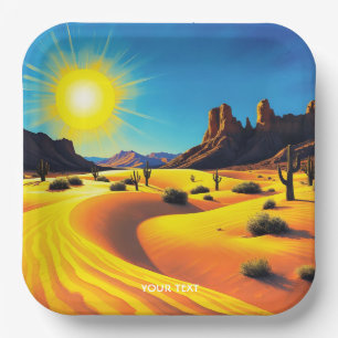 Fantasy Cute Desert Sands Rocks Paper Plates