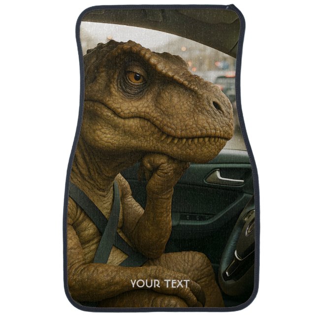 Fantasy Cute  Dinosaur Driving Car Car Floor Mat (Front)