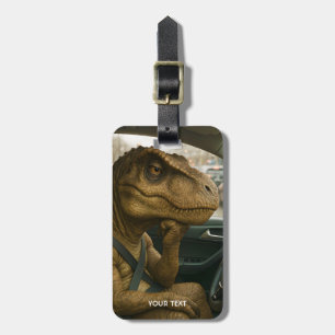 Fantasy Cute Dinosaur Driving Car Luggage Tag