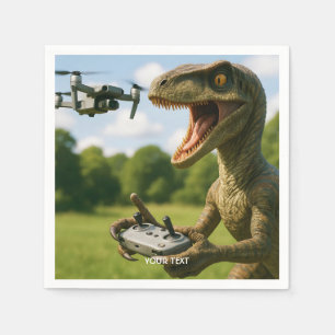 Fantasy Cute Dinosaur Drone Forest Napkins