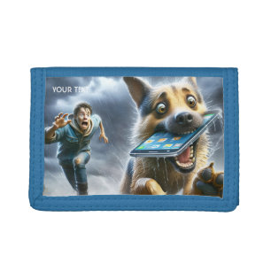 Fantasy Cute Dog Boy Phone Trifold Wallet
