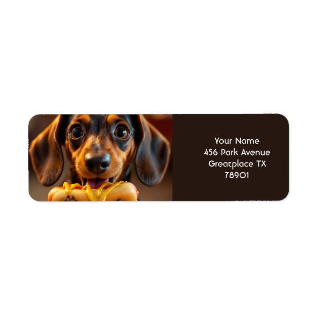 Fantasy Cute Dog Hot Dog Label (Front)