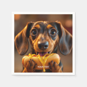 Fantasy Cute Dog Hot Dog Napkins